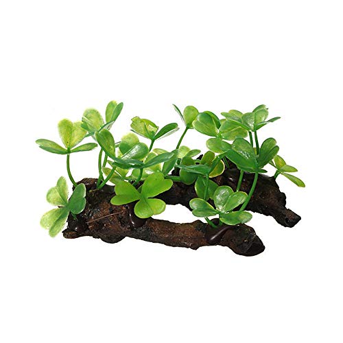 HXHON Kunststoffpflanze für Aquarien, künstliche Aquarien, Wasserpflanzen für Aquarien, sinkbar, Holz, Gras von HXHON