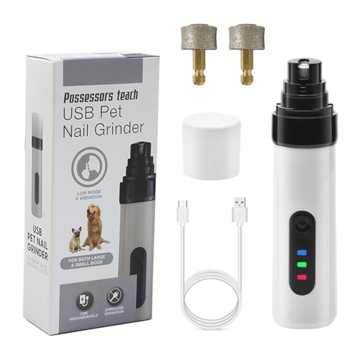 HXNH 2 Geschwindigkeits-Hunde-Nagelschleifer, sicherer USB-wiederaufladbarer Hundepfoten-Trimmer, Krallenschleifer, geräuschlose Fellpflege-Produkte für große Katzen und Welpen HXNH 2 Geschwindigkeits-Hunde-Nagelschleifer, sicherer USB-wiederaufladbarer Hundepfoten-Trimmer, Krallenschleifer, geräuschlose Fellpflege-Produkte für große Katzen und Welpen von HXNH