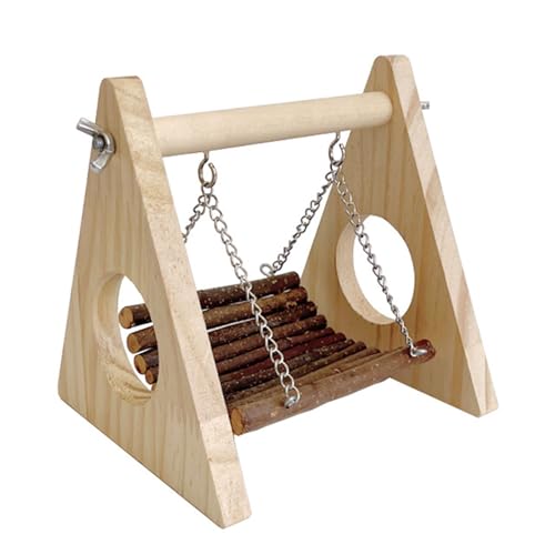 Stabile Eisenkette, hängende Kleintier-Hängematte, Holz, für Vögel und Hamster, Kratzplattform Stabile Eisenkette, hängende Kleintier-Hängematte, Holz, für Vögel und Hamster, Kratzplattform von HXNH