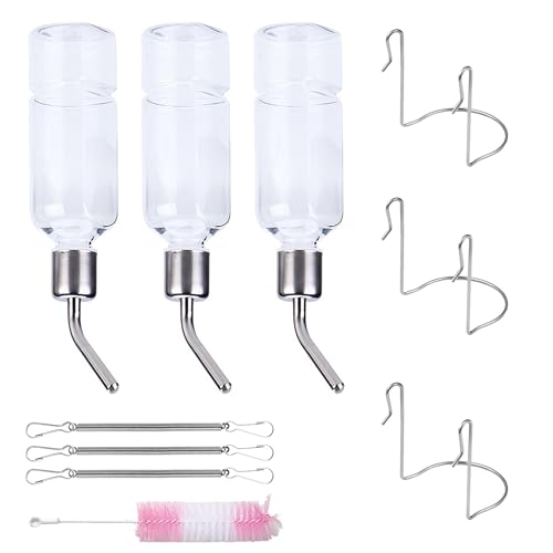 3 Stück Kaninchen Wasserflasche, Haustier hängende Wasserflaschen, Kaninchen Trinkflasche mit Hakenfeder und Bürste, Meerschweinchen Wasserflaschen für Chinchillas Meerschweinchen 3 Stück Kaninchen Wasserflasche, Haustier hängende Wasserflaschen, Kaninchen Trinkflasche mit Hakenfeder und Bürste, Meerschweinchen Wasserflaschen für Chinchillas Meerschweinchen von HXSYKJDM