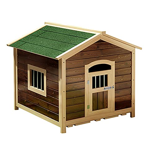 Massivholz-Hundehütte Für Den Außenbereich, wasserdichte Hundehütte Für Den Außenbereich, Regenfeste Hundehütte Aus Holz Für Den Außenbereich, Hundekäfig, Zwingerkiste, Massivholzhütte Für Kleine von HYDEE