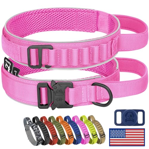HYDEME Taktisches Hundehalsband, Alpenschlaufe, verstellbar, militärisches Training, Nylon, mit Griff und reflektierend, für kleine, mittelgroße und große Hunde, mit Airtags-Schutzhülle und Flicken HYDEME Taktisches Hundehalsband, Alpenschlaufe, verstellbar, militärisches Training, Nylon, mit Griff und reflektierend, für kleine, mittelgroße und große Hunde, mit Airtags-Schutzhülle und Flicken von HYDEME