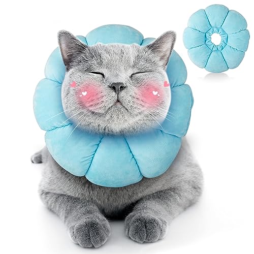 HYLYUN Halskrause Katze, Einstellbarer Halskrause Katze Halsband, Weich Sonnenblume Katze Wiederherstellung Halsband Kragen Cone für Katzen Kleiner Hunde Nach Operation und Verletzungen BM von HYLYUN