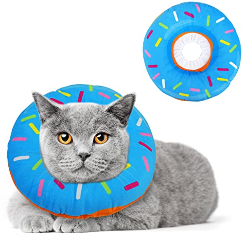 HYLYUN Halskrause Katze, Einstellbarer Halskrause Katze Halsband,Donut Katze Wiederherstellung Halsband Weich Kragen Cone für Katzen Kleiner Hunde Nach Operation und Verletzungen von HYLYUN