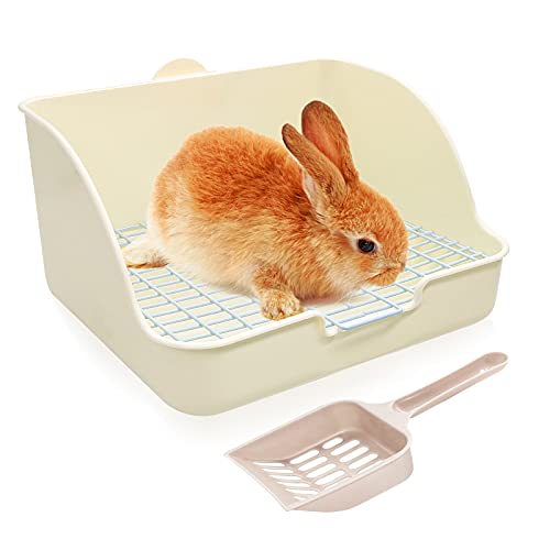 HYLYUN Katzentoilette für Kaninchen mit Schaufel, leicht zu reinigen, zum Lernen der Toilette, für kleine Tiere, Kaninchen, Meerschweinchen, Frettchen von HYLYUN