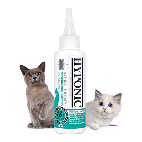 HYPONIC No-Sting Hinoki Cypress Ohrreiniger für alle Katzen | Zertifiziertes Hypoallergen | Alles natürlich, sicher und ungiftig Duftfrei 120 ml HYPONIC No-Sting Hinoki Cypress Ohrreiniger für alle Katzen | Zertifiziertes Hypoallergen | Alles natürlich, sicher und ungiftig Duftfrei 120 ml von HYPONIC