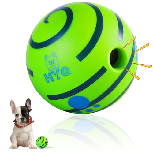 HYQ Wackelball für Hunde, Wackelball, Hundespielzeug, interaktives Hundespielzeug für kleine/mittelgroße Hunde, lustige Kichergeräusche beim Rollen oder Schütteln, perfektes Hundegeschenk, 10 cm von HYQ