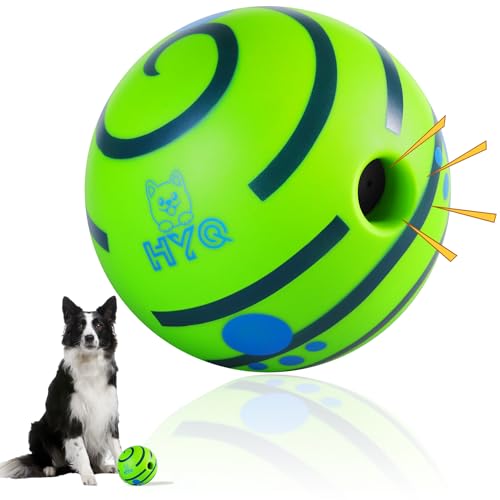 HYQ Wackelball für Hunde, Wackelball, Hundespielzeug, interaktives Hundespielzeug für kleine/mittelgroße Hunde, lustige Kichergeräusche beim Rollen oder Schütteln, perfektes Hundegeschenk, 11 cm von HYQ