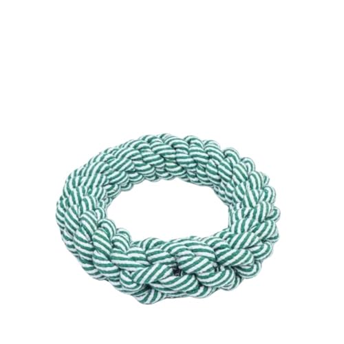 HYRSXN 1 stück Zufällige Farbe Ring Gewebtes Design Haustier Kauspielzeug Hund Zähneknirschen Spielzeug Hund Geflochtenes Knotenseil Lustiges Kauspielzeug von HYRSXN