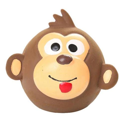 HYRSXN AFFE, Frosch, Schweineform, Keine Füllung, Quietscher, Haustier, Hund, Welpe, Kauen, Zähneputzen, Spielspielzeug, Plüsch-Basics, Spielzeugball(Monkey) von HYRSXN