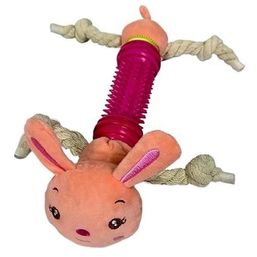 HYRSXN Hundebeißspielzeug, Zahnungsspielzeug, gestreiftes Plüsch, langes, bissfestes, klingendes Plüschspielzeug mit Quietschgeräuschen for kleine und mittelgroße Hunderassen(1) von HYRSXN