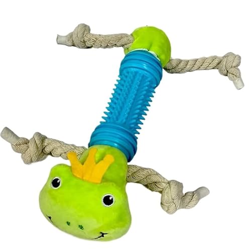 HYRSXN Hundebeißspielzeug, Zahnungsspielzeug, gestreiftes Plüsch, langes, bissfestes, klingendes Plüschspielzeug mit Quietschgeräuschen for kleine und mittelgroße Hunderassen(2) von HYRSXN