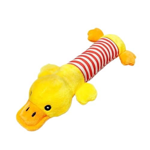 HYRSXN Hundebeißspielzeug, Zahnungsspielzeug, gestreiftes Plüsch, langes, bissfestes, klingendes Plüschspielzeug mit Quietschgeräuschen for kleine und mittelgroße Hunderassen(5) von HYRSXN