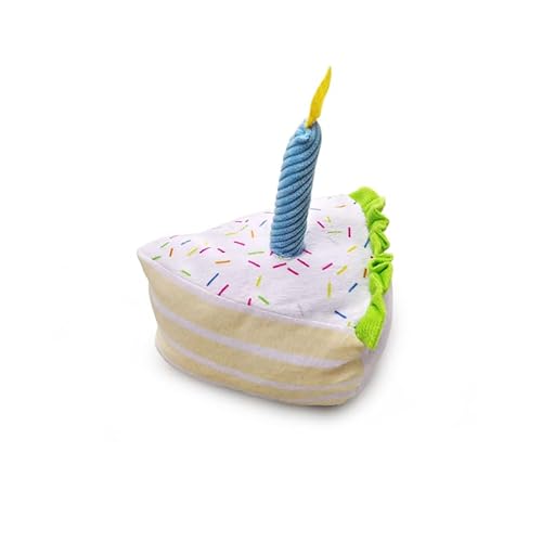 HYRSXN Kuchen-Hundespielzeug, Plüsch, Geburtstagstorte, for Spielen, interaktives Kauen, quietschendes, weiches Cupcake-Haustierspielzeug, Keine Füllung, Zahnreinigung(Small Cake) von HYRSXN