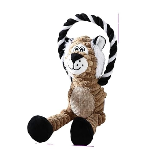 HYRSXN Plüschspielzeug for Hunde in Tierform, for kleine und mittelgroße Haustiere, Training, Kauspielzeug, Quietschspielzeug, Zubehör, unzerstörbares Aufbewahrungspaket(Lion) von HYRSXN