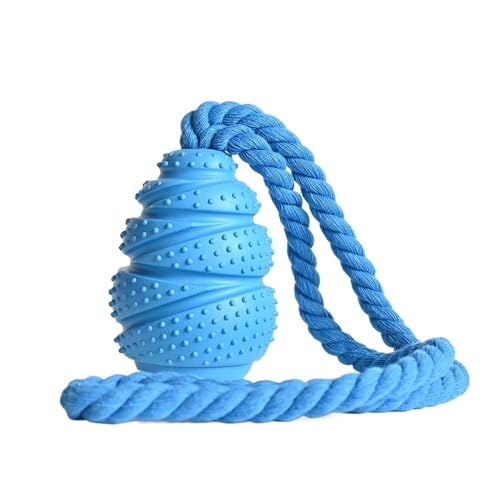 HYRSXN Robustes Kauspielzeug for Hunde aus Gummi mit Leckerli-Spender – interaktives Puzzle-Design for geistige Anregung und Zahngesundheit(Blue Rope) von HYRSXN