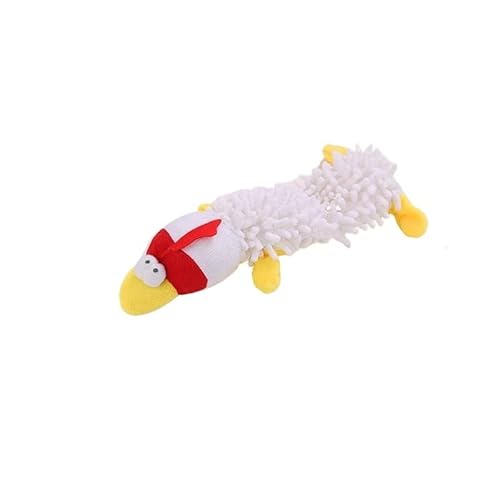Langlebiges Plüschspielzeug for Hunde In Tierform Mit Quietschgeräuschen for Kleine Hunde, Chihuahua, Yorkshire, Bichon, Welpen, Kauspielzeug(White Chick) von HYRSXN
