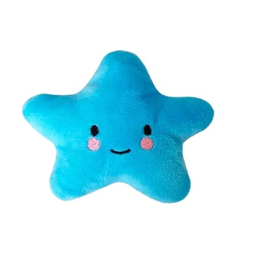 Plüsch-Kauspielzeug for kleine Hunde, Katzen, Quietsch-Quietscher, Welpen-Hundespielzeug, Chihuahua, Yorkies, Zubehör, Zubehör, Hundespielzeug(Blue Star) von HYRSXN