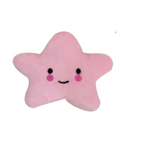 Plüsch-Kauspielzeug for kleine Hunde, Katzen, Quietsch-Quietscher, Welpen-Hundespielzeug, Chihuahua, Yorkies, Zubehör, Zubehör, Hundespielzeug(Pink Star) von HYRSXN