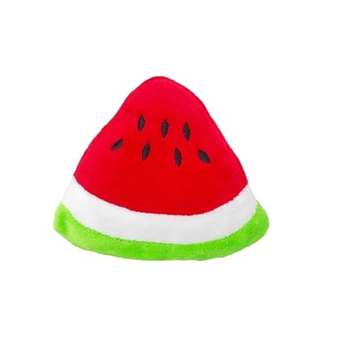 Quietschspielzeug for Hunde in Plüschform, Fruchtform, for kleine und mittelgroße Hunde, Zahnreinigung, Kauspielzeug, Welpen, Pudel, Mascotas, Zubehör(3 Watermelon) von HYRSXN