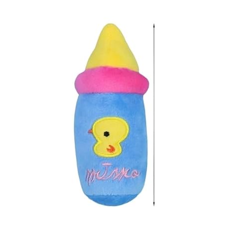 Quietschspielzeug for Hunde in Plüschform, Fruchtform, for kleine und mittelgroße Hunde, Zahnreinigung, Kauspielzeug, Welpen, Pudel, Mascotas, Zubehör(Blue Bottle) von HYRSXN