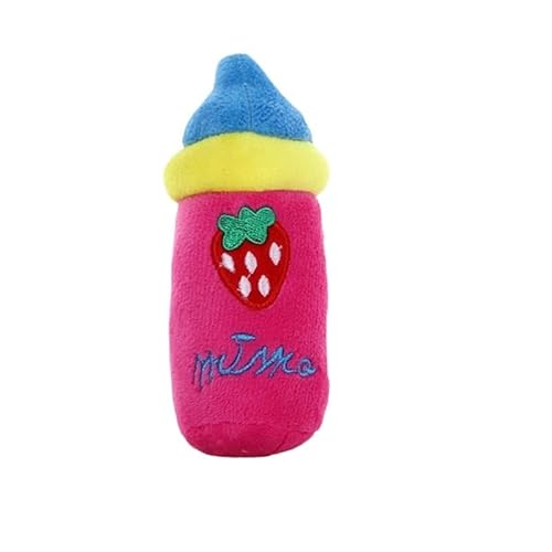 Quietschspielzeug for Hunde in Plüschform, Fruchtform, for kleine und mittelgroße Hunde, Zahnreinigung, Kauspielzeug, Welpen, Pudel, Mascotas, Zubehör(Rose Bottle) von HYRSXN
