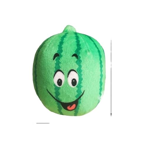 Quietschspielzeug for Hunde in Plüschform, Fruchtform, for kleine und mittelgroße Hunde, Zahnreinigung, Kauspielzeug, Welpen, Pudel, Mascotas, Zubehör(Smiley Watermelon) von HYRSXN