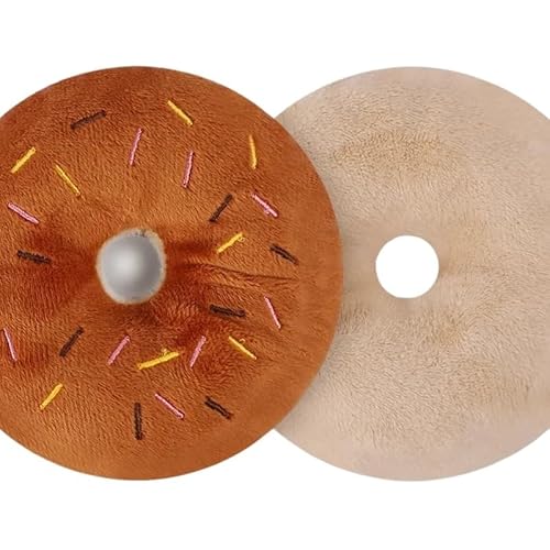 Weiche Donuts aus Plüsch, Hundespielzeug for Hunde, Kauspielzeug, süßes Welpenspielzeug mit Quietschgeräuschen, lustiges interaktives Spielzeug for kleine und mittelgroße Hunde(2) von HYRSXN