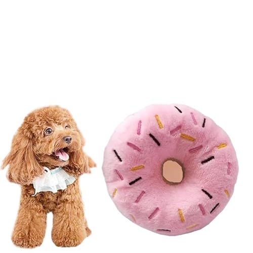 Weiche Donuts aus Plüsch, Hundespielzeug for Hunde, Kauspielzeug, süßes Welpenspielzeug mit Quietschgeräuschen, lustiges interaktives Spielzeug for kleine und mittelgroße Hunde(7) von HYRSXN