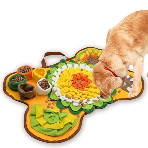 HYSHLC Schnüffelteppich für Hunde, Futtermatte SchnüFfelteppich, SchnüFfelteppich, Waschbare Trainingsmatte für Haustiere, interaktive Schnüffelmatte für Hunde Katzen(60 * 42cm) von HYSHLC
