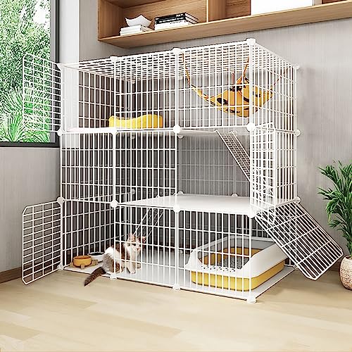 3-stufige DIY-Katzenkäfig, kleines Tier in Innenräumen können abtrennbare Metallkäfig, Katzen Kennels Kiste großes Trainingskätzchen (Größe: 111x49x109) bewegen. YYuan von HYSJDMNC
