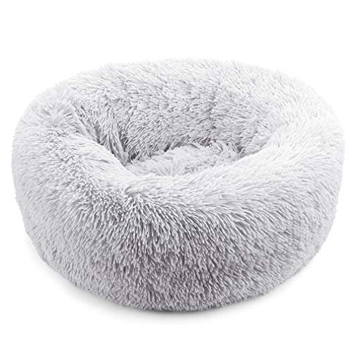 HYSJDMNC Donut Haustierbett, runde beruhigende Katzenbetthundbett, Warmer weicher Welpe Schlafsack selbstbewärterer Zwinger, Linderung von Angst und verbesserter Schlaf YYuan von HYSJDMNC