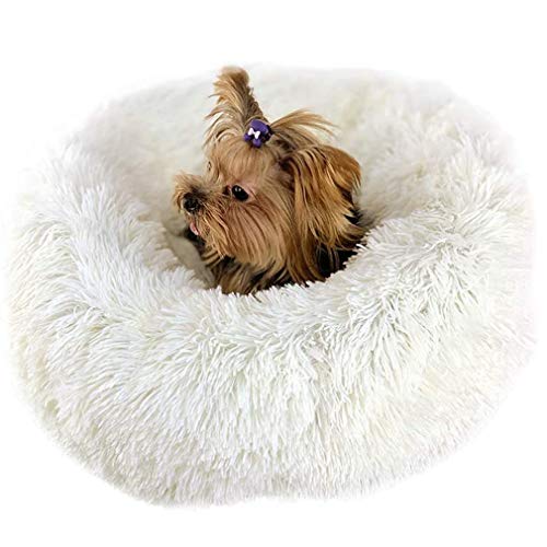 HYSJDMNC Haustierkatze Beruhigungsbett, Donut Katze Sofa Reversible Kissen Welpe Schlafsack Selbstgewärme Zwinger zum schlafenden Winter, Anti-Rutschboden YYuan von HYSJDMNC