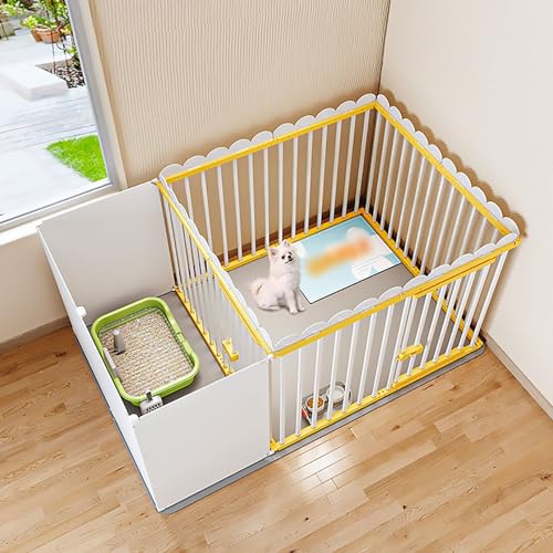 Haustierzaun, Innenräume EIN Zimmer EIN Badezimmer Zwinger Zaun, verbessertes Full Square Tube Dog Cage, unabhängiger großer Raum (Größe: 142x92x50 cm) YYuan von HYSJDMNC