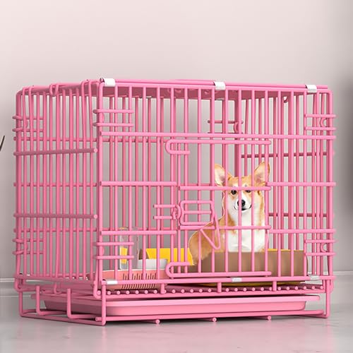 Hundekiste, 2 Türen Falten mentaler Draht -Hund -Käfig -Trainingszwinger, mit abnehmbarem Tablett, geeignet für kleine und mittlere Hunde (Größe: 61 x 42 x 50 cm) YYuan von HYSJDMNC