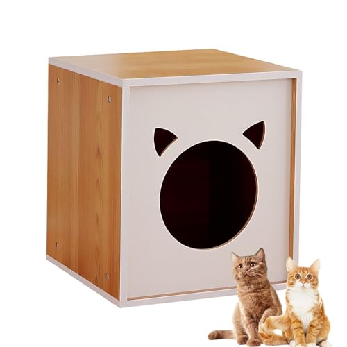 Katze Kennels Haus Endtisch für Innenräume, multifunktionales Katzenmöbelschrank, Nachttischschlafzimmer, Vier Jahreszeiten Universal (natürlich) YYuan von HYSJDMNC