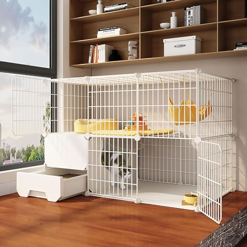 Katzenkäfig, Katzengehäuse mit Katzenratschachtel, große 2/3 -Tier -Katzen -Katze Katze Kennels, Katzenhaus, abnehmbar, nachgerüstet Werden (Größe: 111 x 49 x 75 cm) YYuan von HYSJDMNC