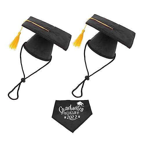 HYTROVE 1 Satz Doktorhut -Set Party Hundehut Graduierungskappe für Hunde Welpe Hundezubehör Abschlusskappe für Hund Abschlusskappen für Haustiere Hundemützen Polyester von HYTROVE