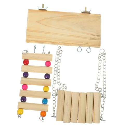 HYTROVE 1 Set Holzpapageien-vogelstangen-ständerplattform Mit Leiterschaukel-vogelspielzeug Zum Papageientraining Und Spielen HYTROVE 1 Set Holzpapageien-vogelstangen-ständerplattform Mit Leiterschaukel-vogelspielzeug Zum Papageientraining Und Spielen von HYTROVE