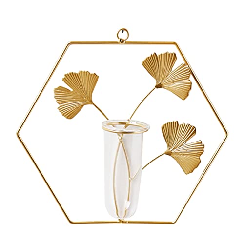 HYTROVE 1 Stück Wandvase für Hydrokultur Blumenübertöpfe für Moderne Wanddekoration Goldene Wandblumenvasen für Wohnzimmer und Stilvolle Heimverschönerung von HYTROVE