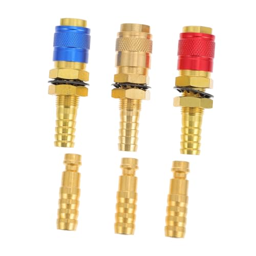 HYTROVE 1Satz Wasser Gas Schnellanschluss für Schweißbrenner Teiliges Adapter Kit Hochwertigem Installieren und Langlebig für Argon und Gasgeschweißte HYTROVE 1Satz Wasser Gas Schnellanschluss für Schweißbrenner Teiliges Adapter Kit Hochwertigem Installieren und Langlebig für Argon und Gasgeschweißte von HYTROVE