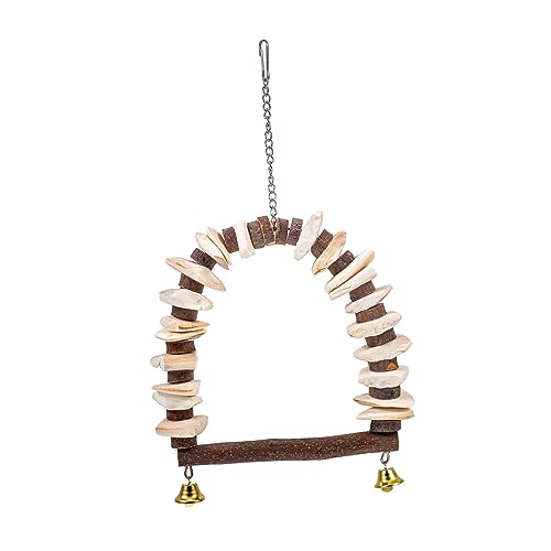 HYTROVE Vogel-schaukelspielzeug Aus Holz Papageien-beißspielzeug Sepiaschale Sicheres Lustiges Spielzeug Für Papageien Und Vögel von HYTROVE