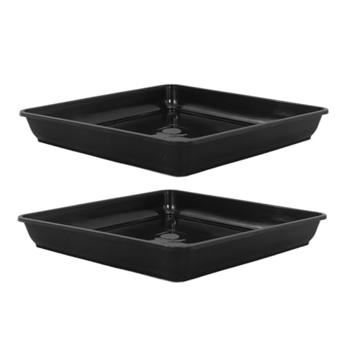 HYTROVE 2 STÜCK Quadratische Pflanzenuntersetzer Kunststoff Robuste Blumentopfuntersetzer für Drinnen und Draußen für Sukkulenten und Gartenpflanzen Schwarz HYTROVE 2 STÜCK Quadratische Pflanzenuntersetzer Kunststoff Robuste Blumentopfuntersetzer für Drinnen und Draußen für Sukkulenten und Gartenpflanzen Schwarz von HYTROVE