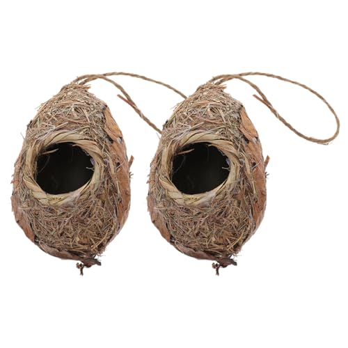 HYTROVE 2 Stück Handgewebte Vogelhäuser aus Naturmaterialien Bequeme Nistplätze für Balkon und Garten für Kleine Vögel und Vogelbeobachter HYTROVE 2 Stück Handgewebte Vogelhäuser aus Naturmaterialien Bequeme Nistplätze für Balkon und Garten für Kleine Vögel und Vogelbeobachter von HYTROVE