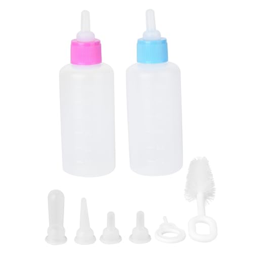 HYTROVE 2Sätze Haustier Milchflasche Pack für Welpen Kätzchen mit Reinigungsbürste Auslaufsicher und Tragbar für Fütterung von Neugeborenen HYTROVE 2Sätze Haustier Milchflasche Pack für Welpen Kätzchen mit Reinigungsbürste Auslaufsicher und Tragbar für Fütterung von Neugeborenen von HYTROVE