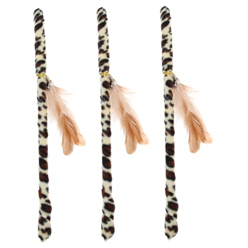 HYTROVE 3 Stück Teiliges Katzenspielzeug mit Leopardenfedern Interaktiver Katzenzauberstab für Indoor Spiel Langlebiger Tragbarer Katzen Teaser zur Unterhaltung und Bindungsstärkung mit HYTROVE 3 Stück Teiliges Katzenspielzeug mit Leopardenfedern Interaktiver Katzenzauberstab für Indoor Spiel Langlebiger Tragbarer Katzen Teaser zur Unterhaltung und Bindungsstärkung mit von HYTROVE