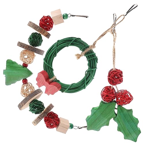 HYTROVE 3stücke Teiliges Weihnachts-papagei-Spielzeug Hängendes Kauspielzeug Aus Natürlichem Für Vögel Für Wellensittiche Und Nymphensittiche Robust Und Langlebig HYTROVE 3stücke Teiliges Weihnachts-papagei-Spielzeug Hängendes Kauspielzeug Aus Natürlichem Für Vögel Für Wellensittiche Und Nymphensittiche Robust Und Langlebig von HYTROVE