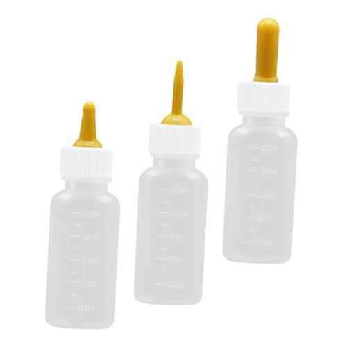 HYTROVE 3Stücke Teiliges Fütterungsflaschen für Kleine Haustiere Flasche mit Gelber Schnabel und Weißem Deckel für Kätzchen Welpen und Kleine HYTROVE 3Stücke Teiliges Fütterungsflaschen für Kleine Haustiere Flasche mit Gelber Schnabel und Weißem Deckel für Kätzchen Welpen und Kleine von HYTROVE