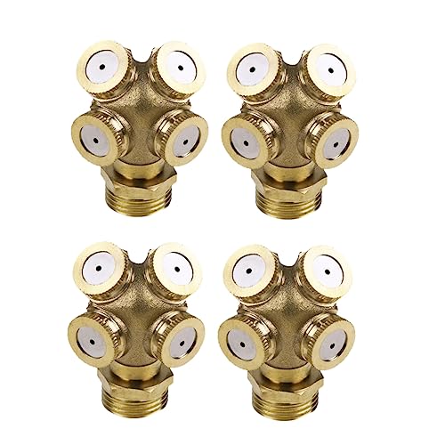 HYTROVE Messing 4 Loch Nebel Spray Düsen Garten Sprinkler Wasser Sprayer Düsen Für Effiziente Bewässerung Geeignet Für Große Bereich Kühlung HYTROVE Messing 4 Loch Nebel Spray Düsen Garten Sprinkler Wasser Sprayer Düsen Für Effiziente Bewässerung Geeignet Für Große Bereich Kühlung von HYTROVE