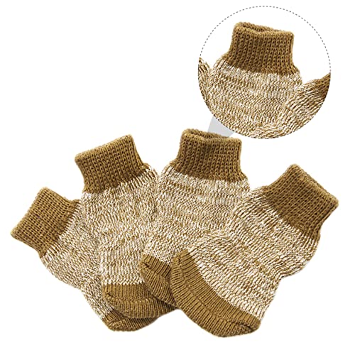 HYTROVE 4 Stück Baumwoll Hundesocken rutschfeste Bequeme Pfotenschutzsocken für Hunde für Drinnen und Draußen Pfotenfreundlich und Atmungsaktiv von HYTROVE